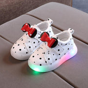 Girls' Bowknot LED Light-Up Breathable Shoes