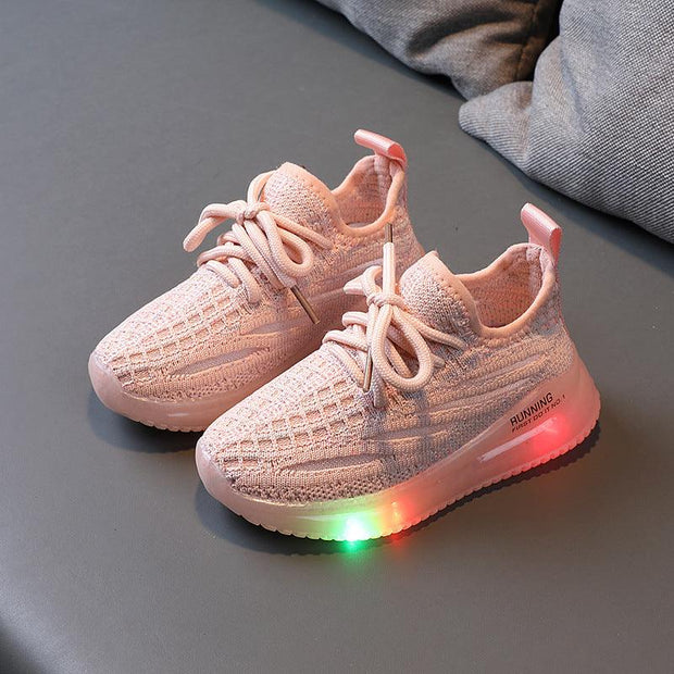 Boys, Breathable Knit Light-Up Sneakers