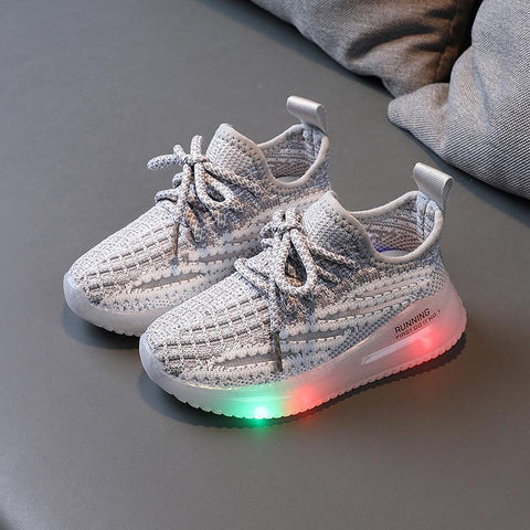 Boys, Breathable Knit Light-Up Sneakers