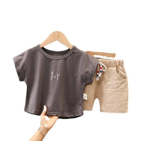 Boys' Short-sleeved Suit Pure Cotton Half-sleeve Summer Wear