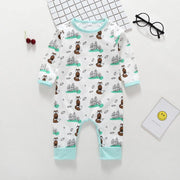 Autumn Newborn Newborn Cartoon Print Long Sleeve One Piece