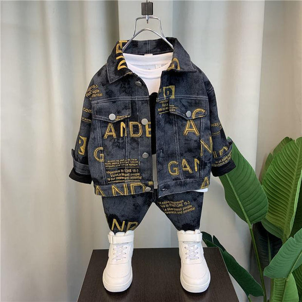 Boys Suit Spring And Autumn New Children Denim Wear