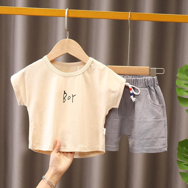 Boys' Short-sleeved Suit Pure Cotton Half-sleeve Summer Wear