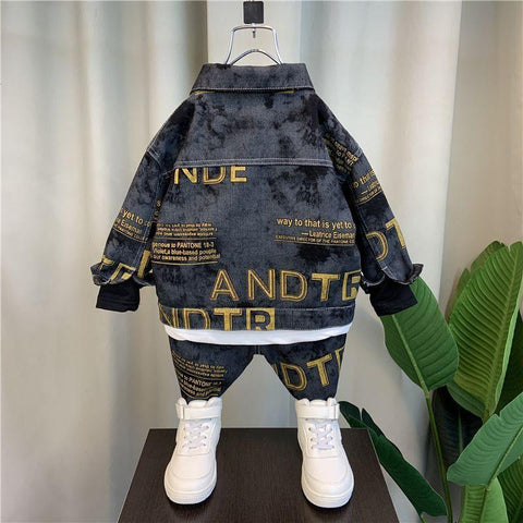 Boys Suit Spring And Autumn New Children Denim Wear