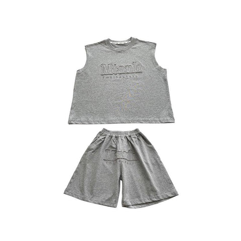 Children's Summer Clothing Boys  Sleeveless Vest Outer Wear Shorts Two-piece Set