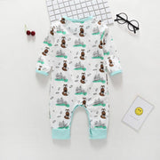 Autumn Newborn Newborn Cartoon Print Long Sleeve One Piece