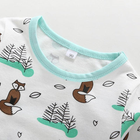 Autumn Newborn Newborn Cartoon Print Long Sleeve One Piece