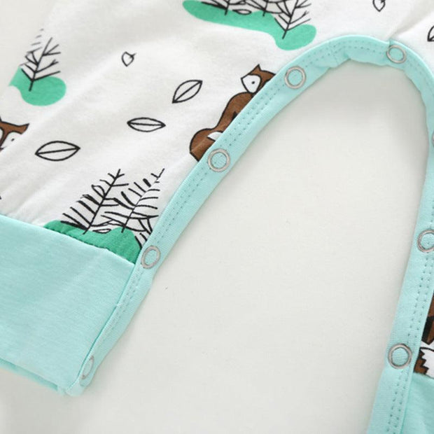 Autumn Newborn Newborn Cartoon Print Long Sleeve One Piece